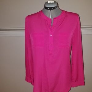 Fuschia long sleeve blouse